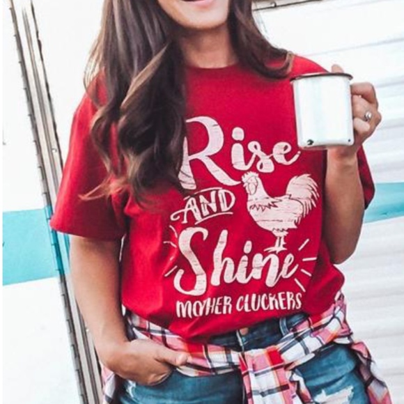 Rise & Shine Red graphic tee - Picture 2 of 2